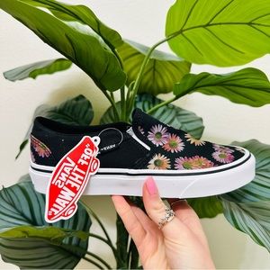🌼NEW🌺 VANS Women’s Asher Dark Floral Pink/Black Canvas Shoes Size 6.5